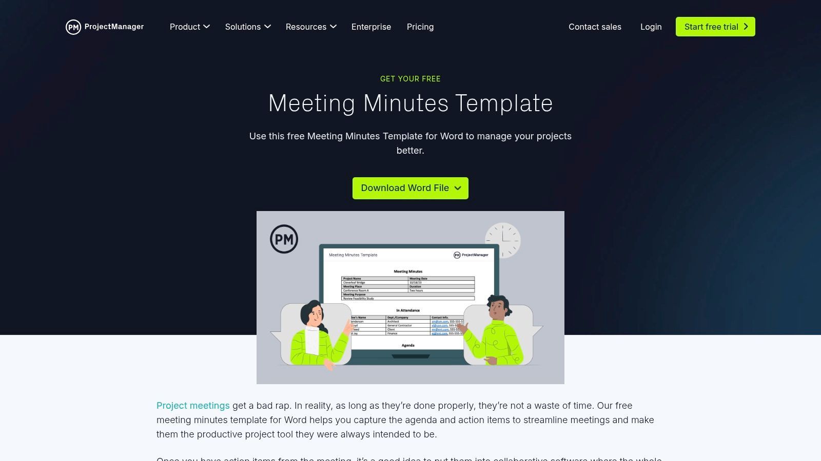 ProjectManager.com (Free Meeting Minutes Template)