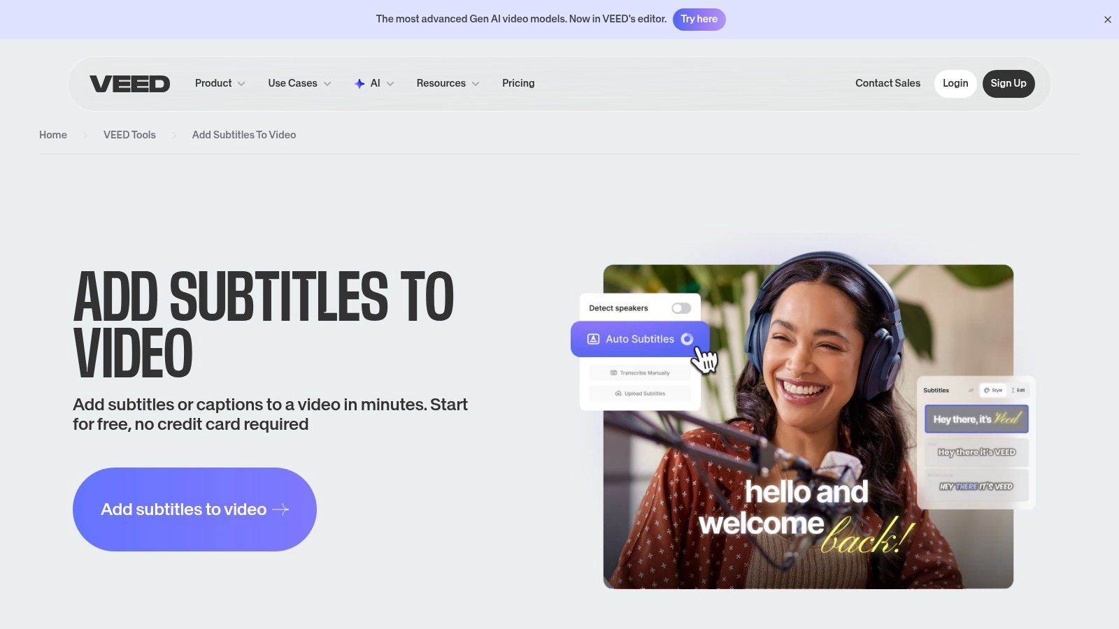 VEED.IO (Auto subtitles/captions)
