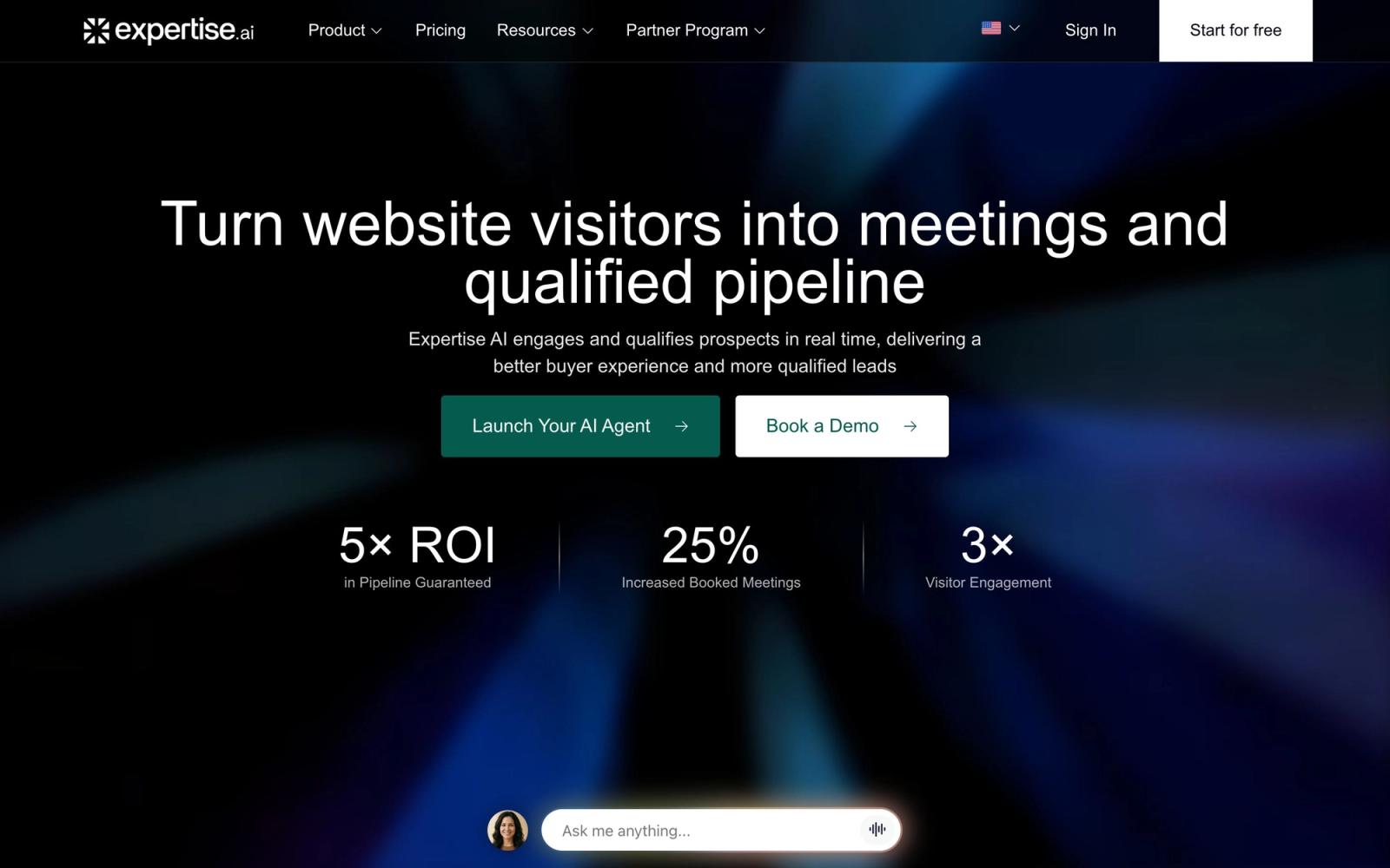 Expertise AI website: homepage