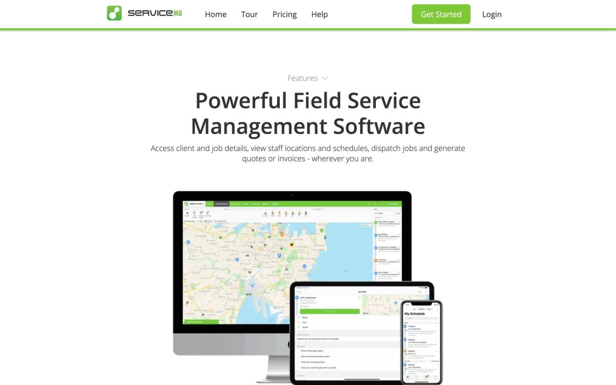 ServiceM8, features page screenshot