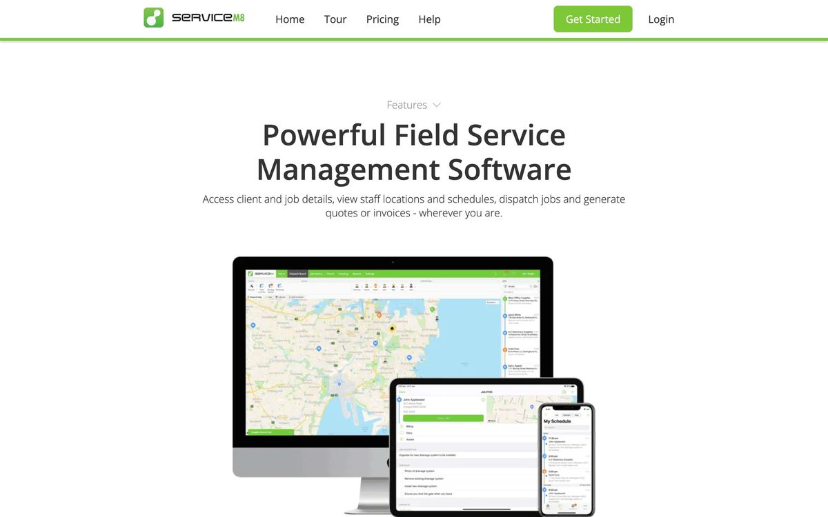 ServiceM8, features page screenshot