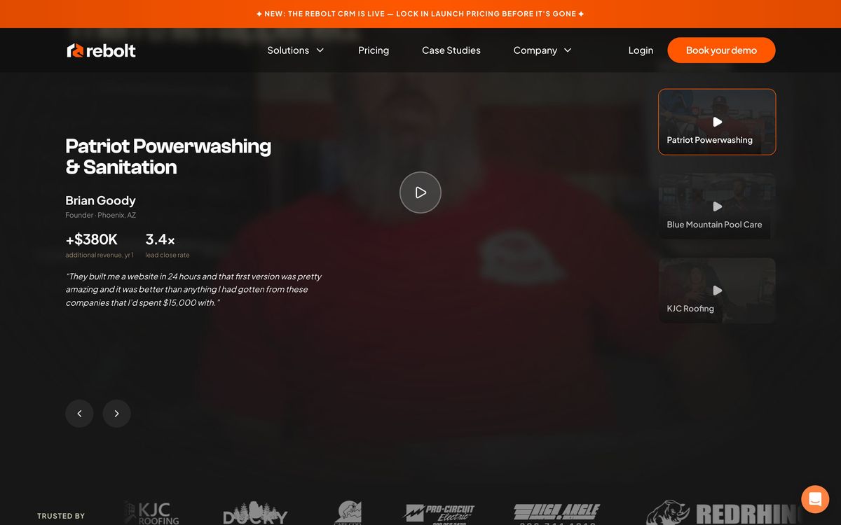 Rebolt: product overview page screenshot