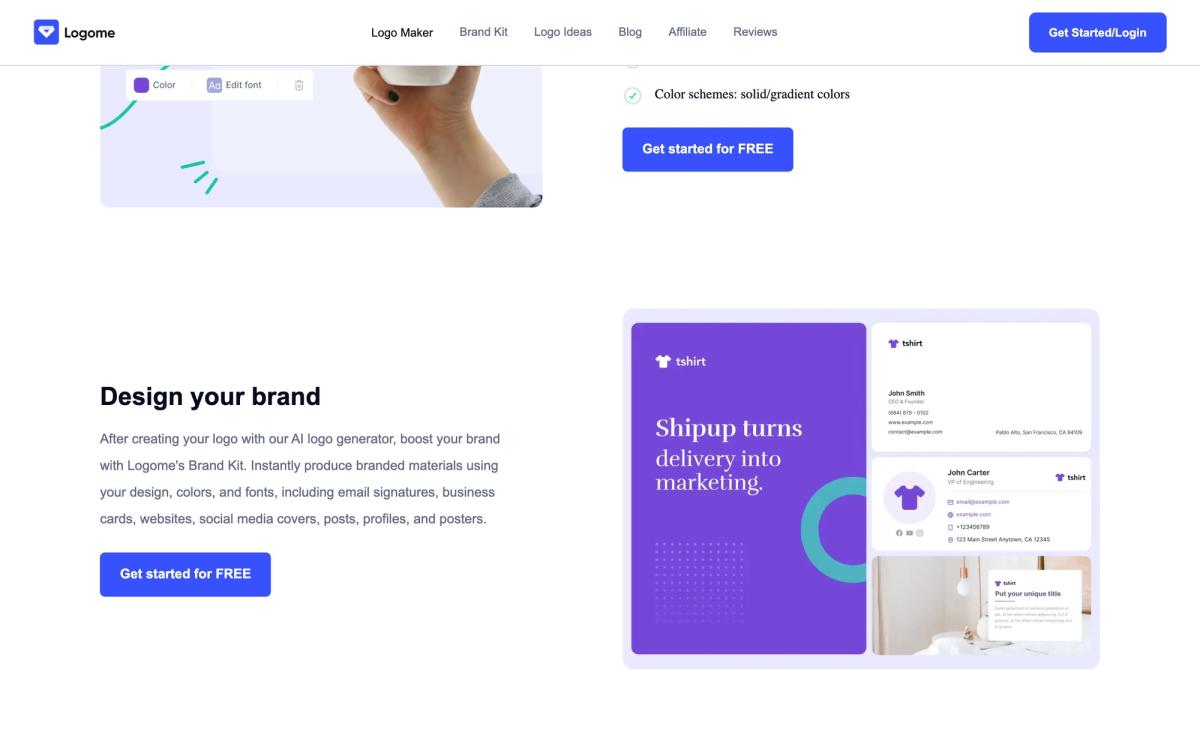 Logome.ai: product overview page screenshot