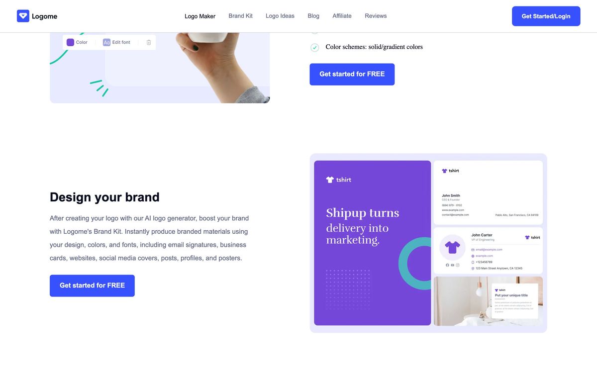 Logome.ai: product overview page screenshot