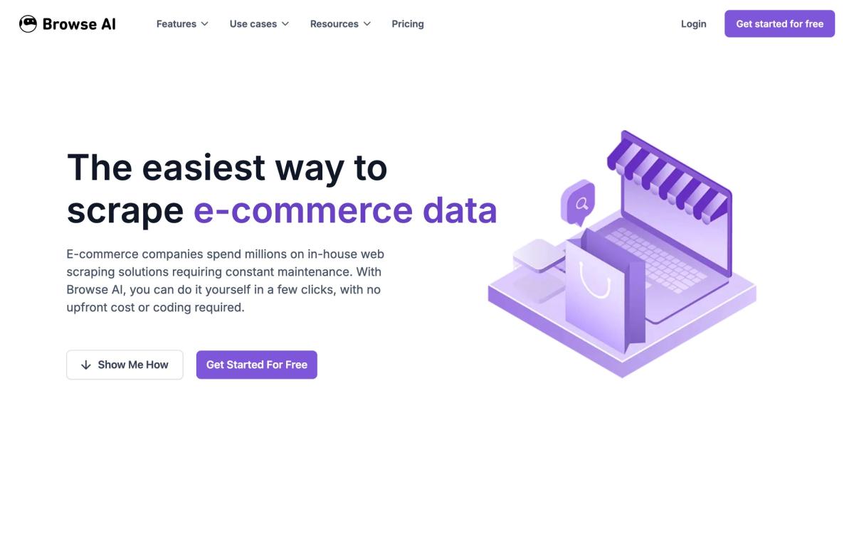 Browse AI: product page screenshot