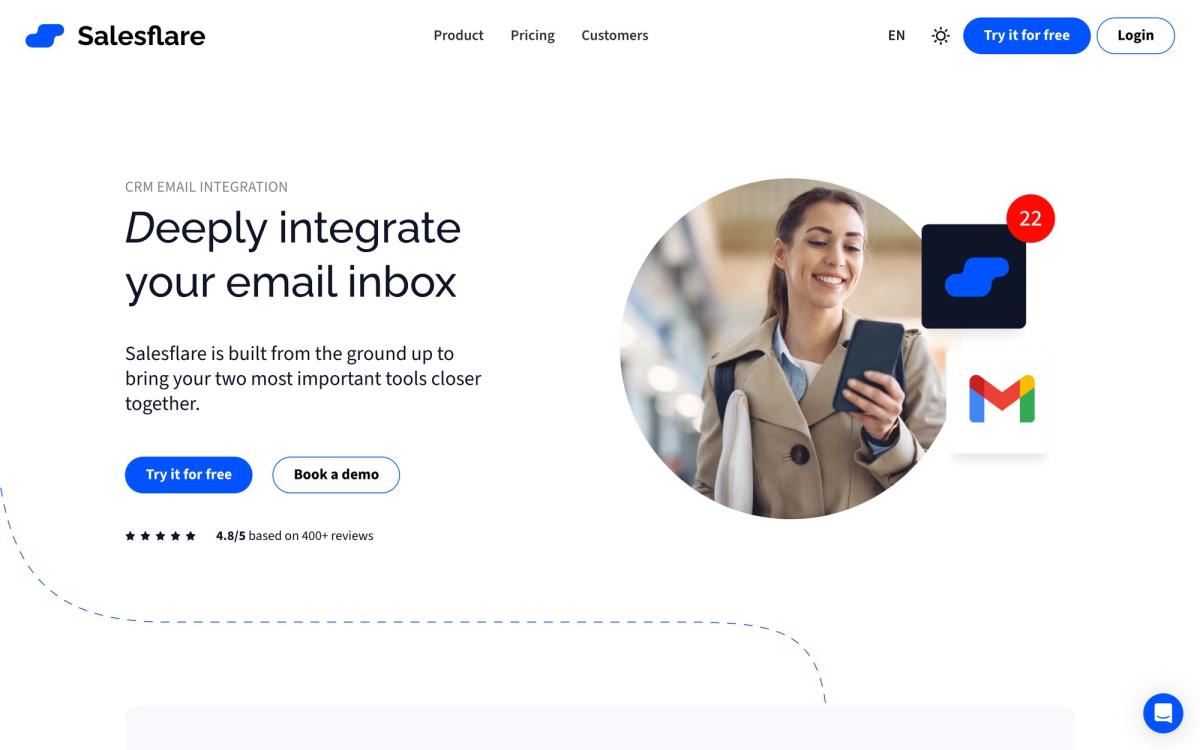 Salesflare, integrations page screenshot