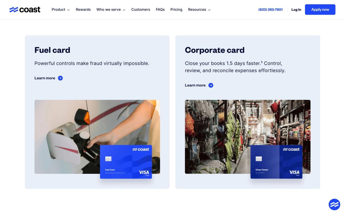 Coast, product overview page screenshot