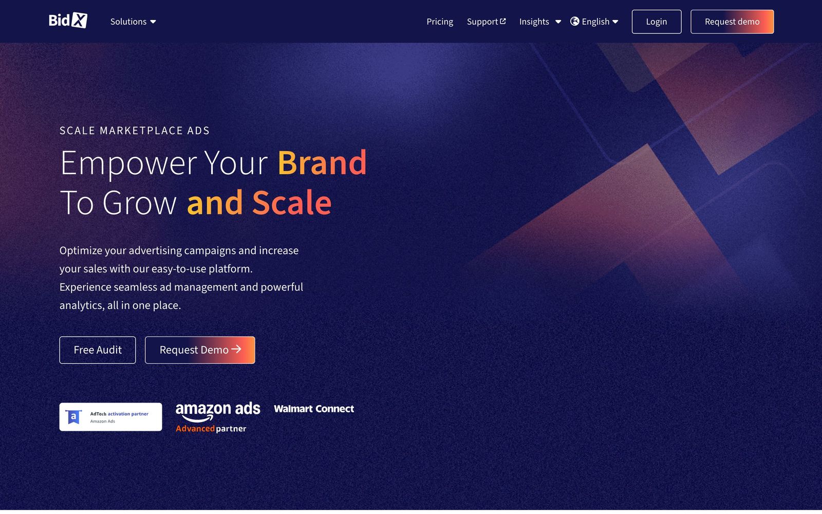 BidX website: homepage