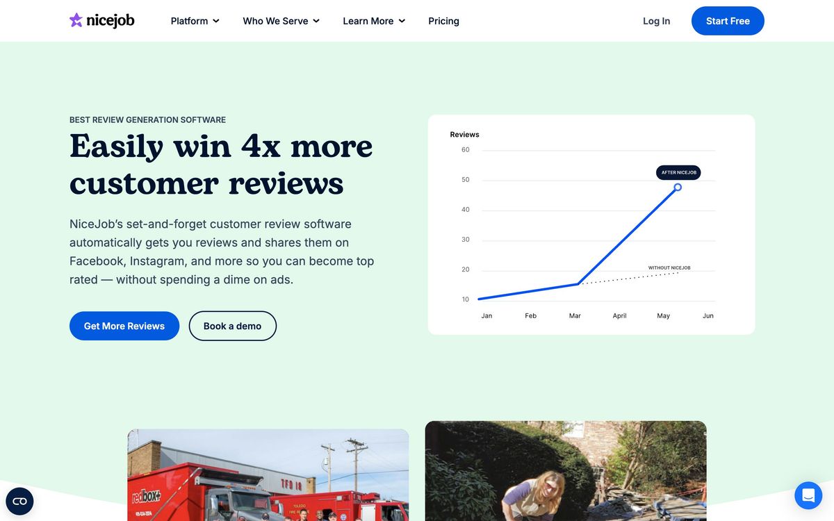 NiceJob, product page screenshot