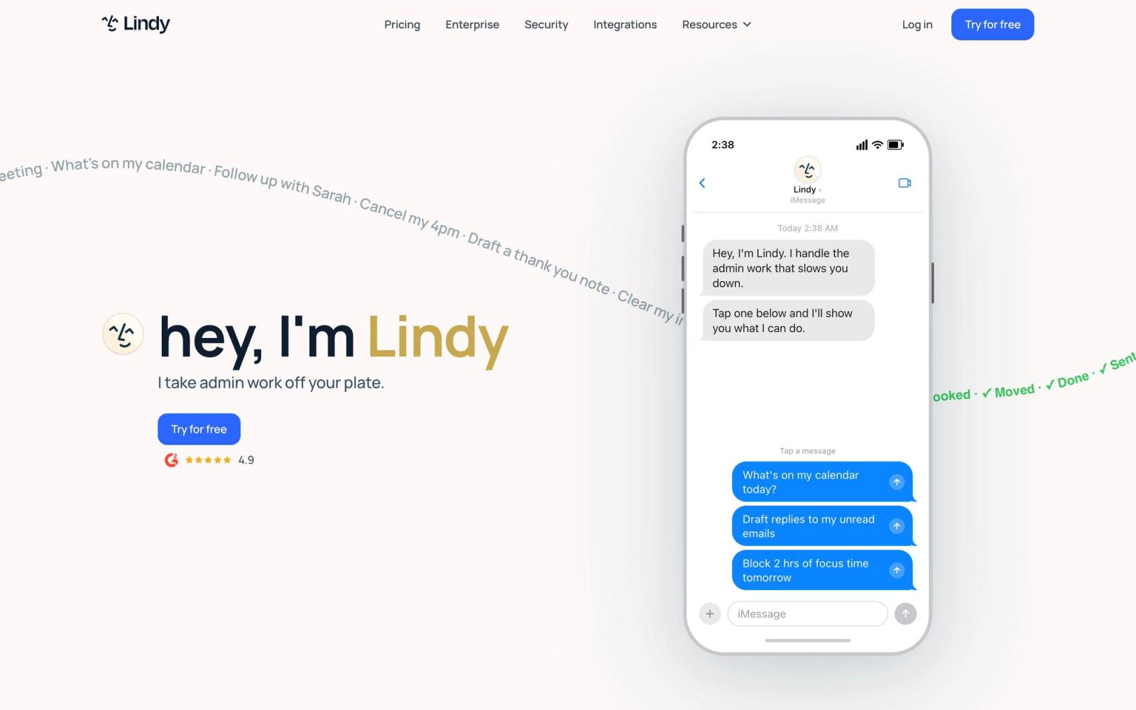 Lindy website: homepage
