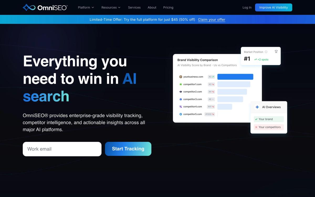 OmniSEO: features page screenshot
