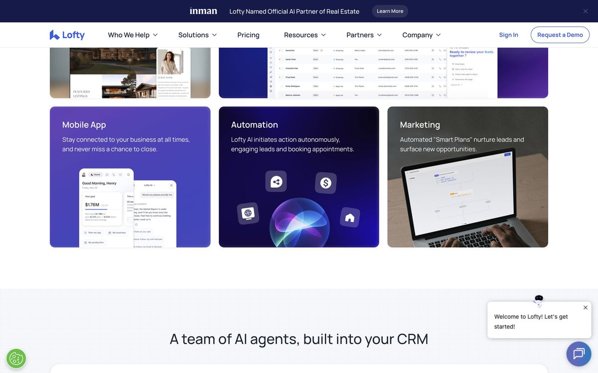 Lofty, product overview page screenshot