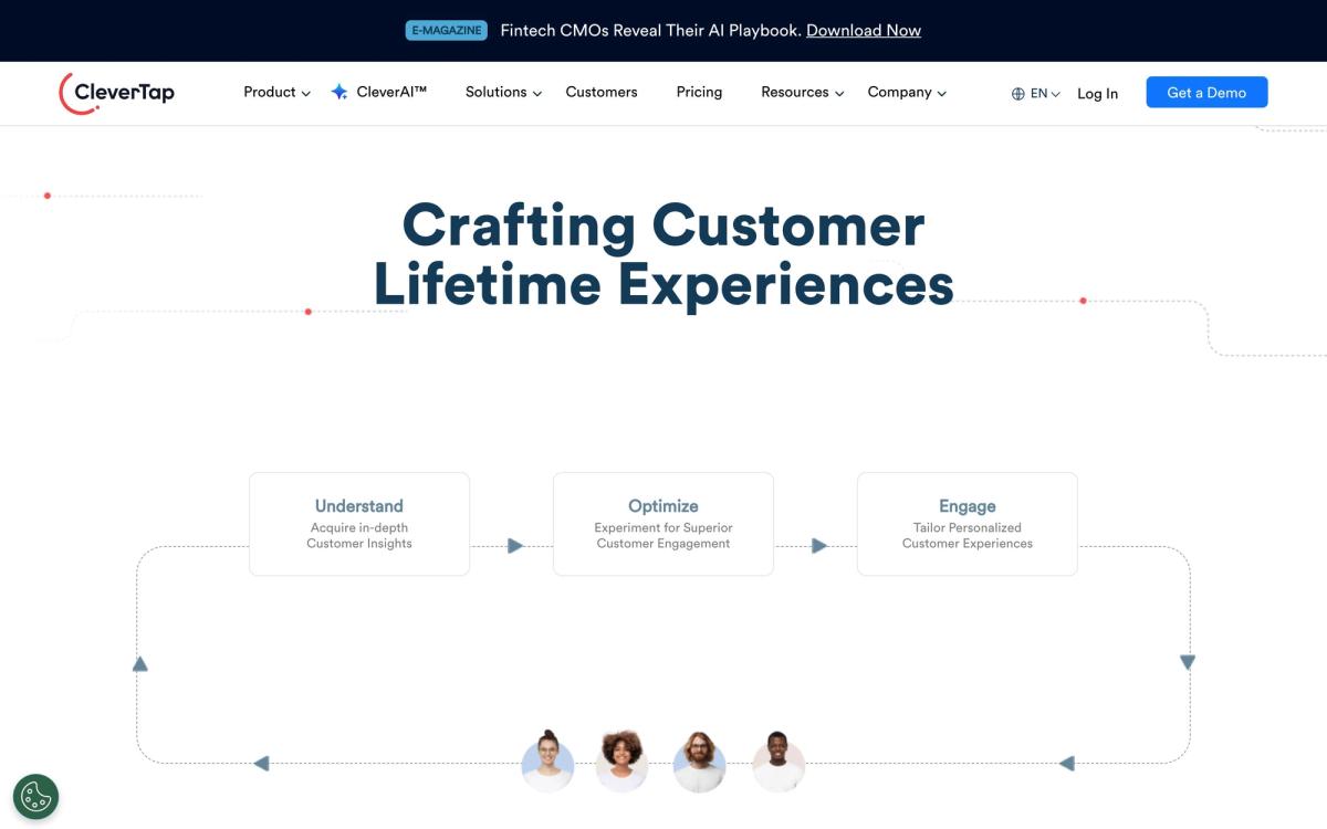 CleverTap, product page screenshot
