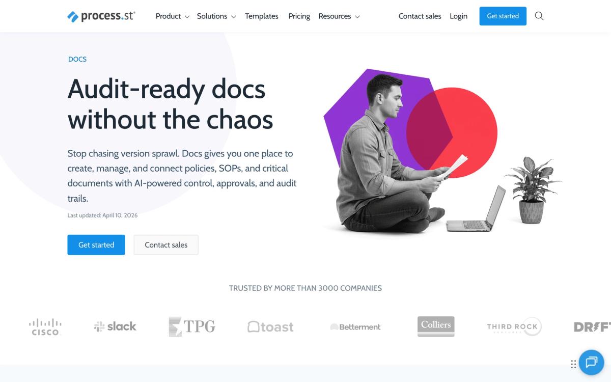 Process Street, product page screenshot