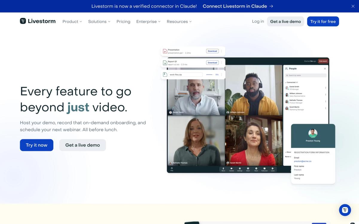 Livestorm, features page screenshot