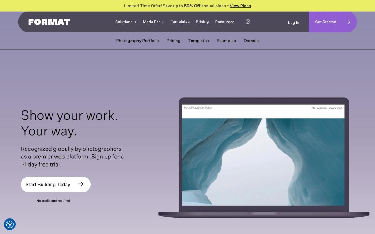 Format, features page screenshot