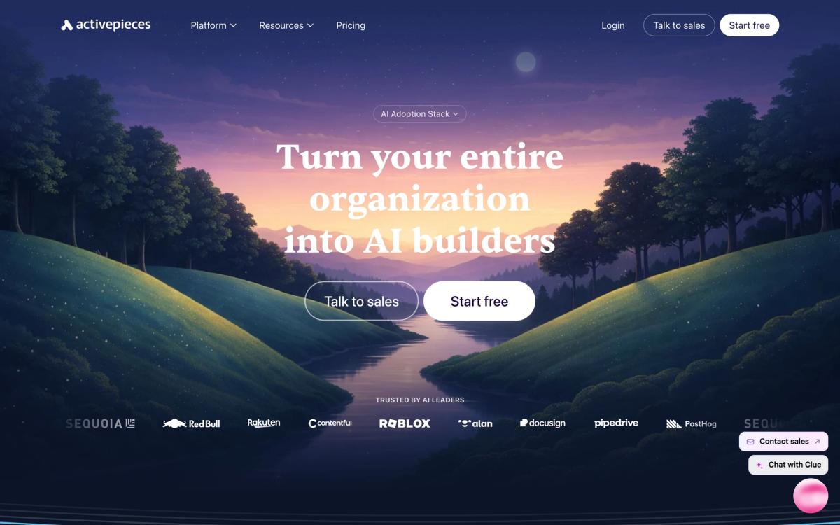Activepieces, product page screenshot