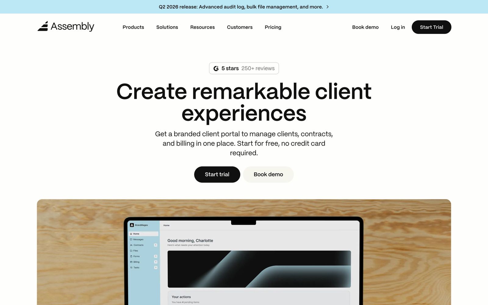 Assembly website: homepage