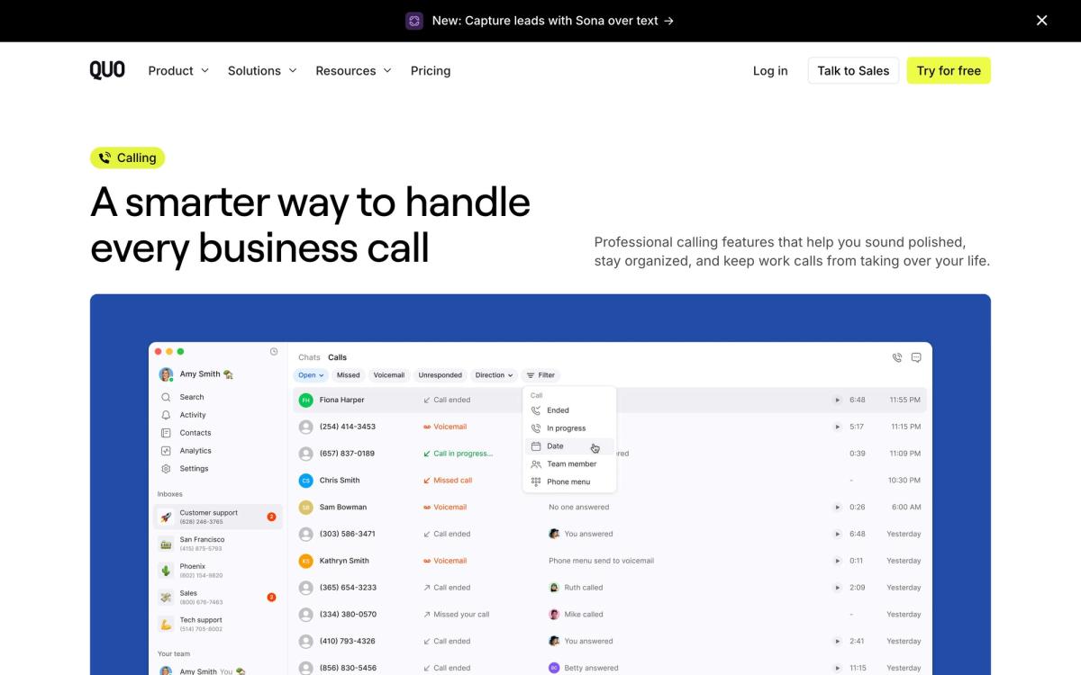 Quo, product page screenshot
