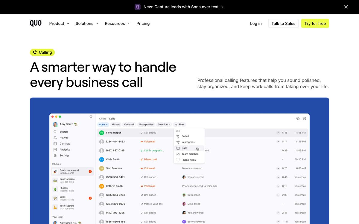 Quo, product page screenshot