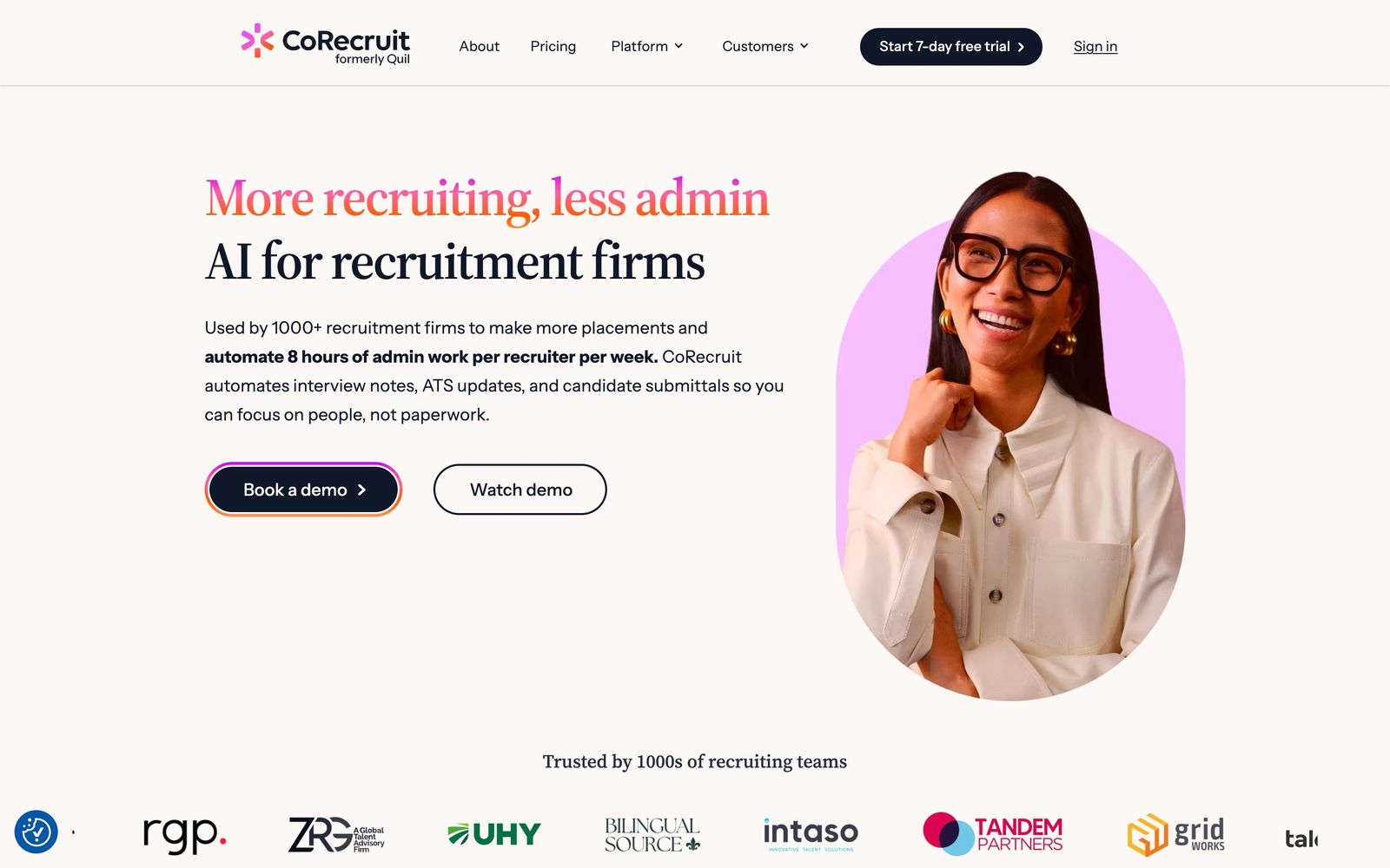 CoRecruit website, homepage