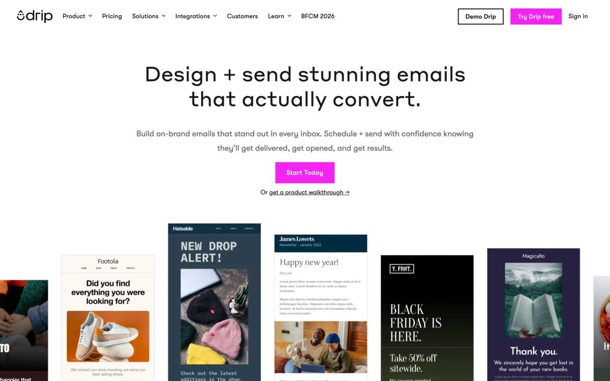 Drip, product page screenshot