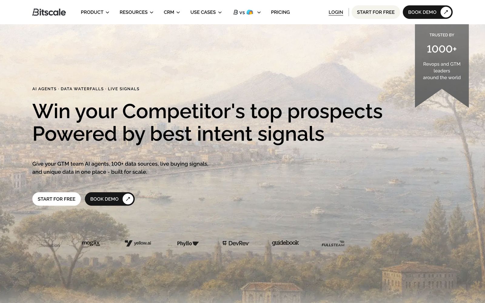 Bitscale website, homepage