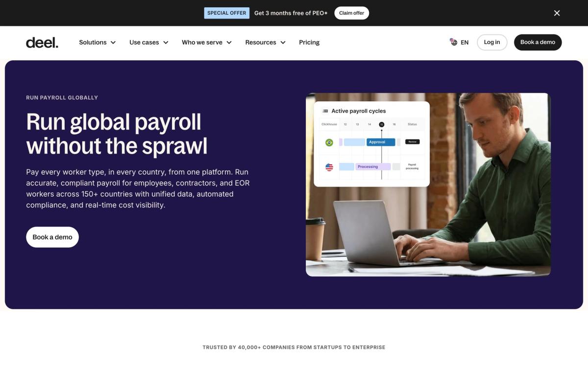 Deel, use cases page screenshot