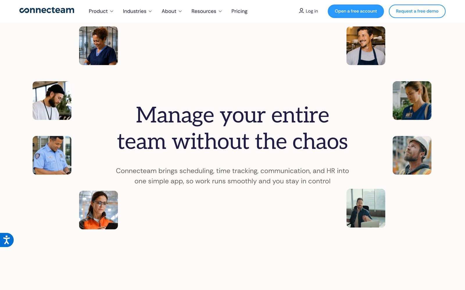 Connecteam website, homepage