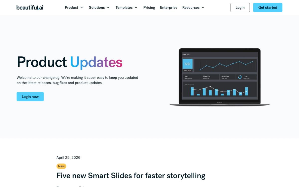 Beautiful.ai: product page screenshot