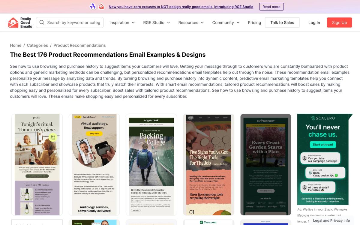 RGE Studio, product page screenshot