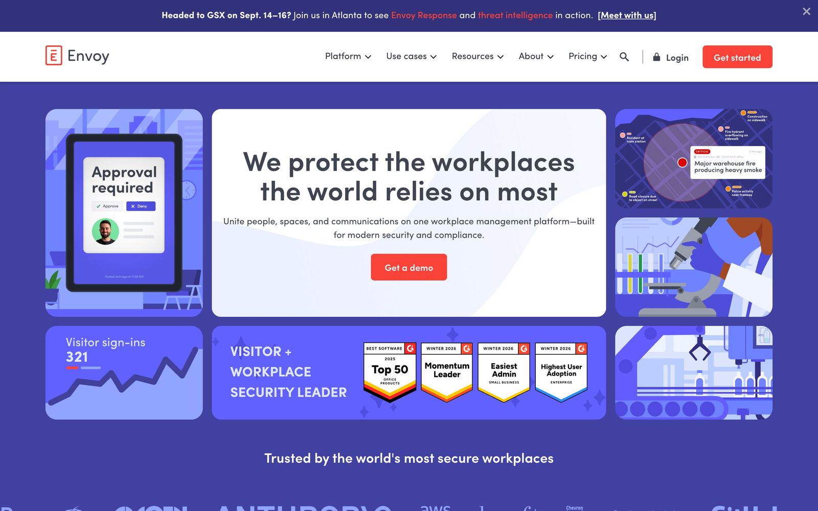 Envoy website, homepage