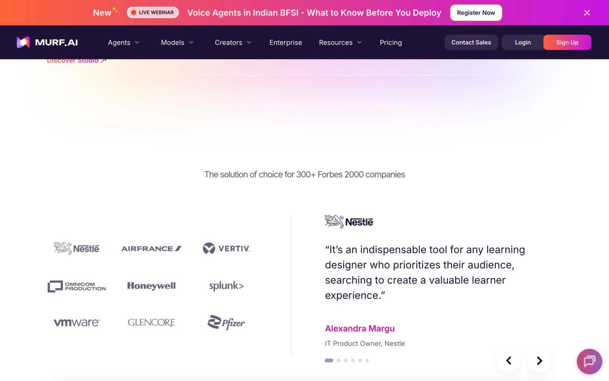 Murf AI: product overview page screenshot