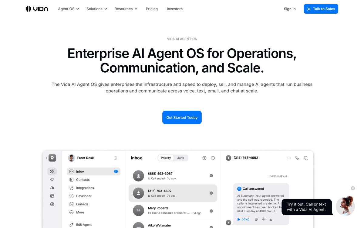 Vida, product page screenshot