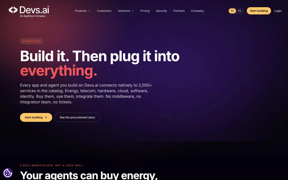 Devs.ai, product page screenshot
