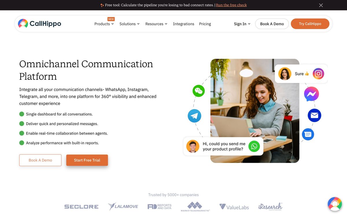 CallHippo, product page screenshot