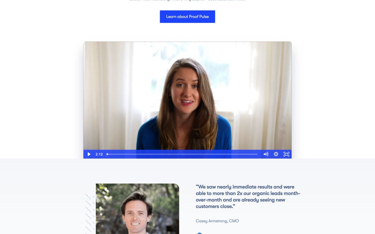 Proof, product overview page screenshot