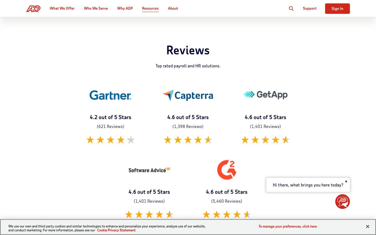 ADP: product page screenshot