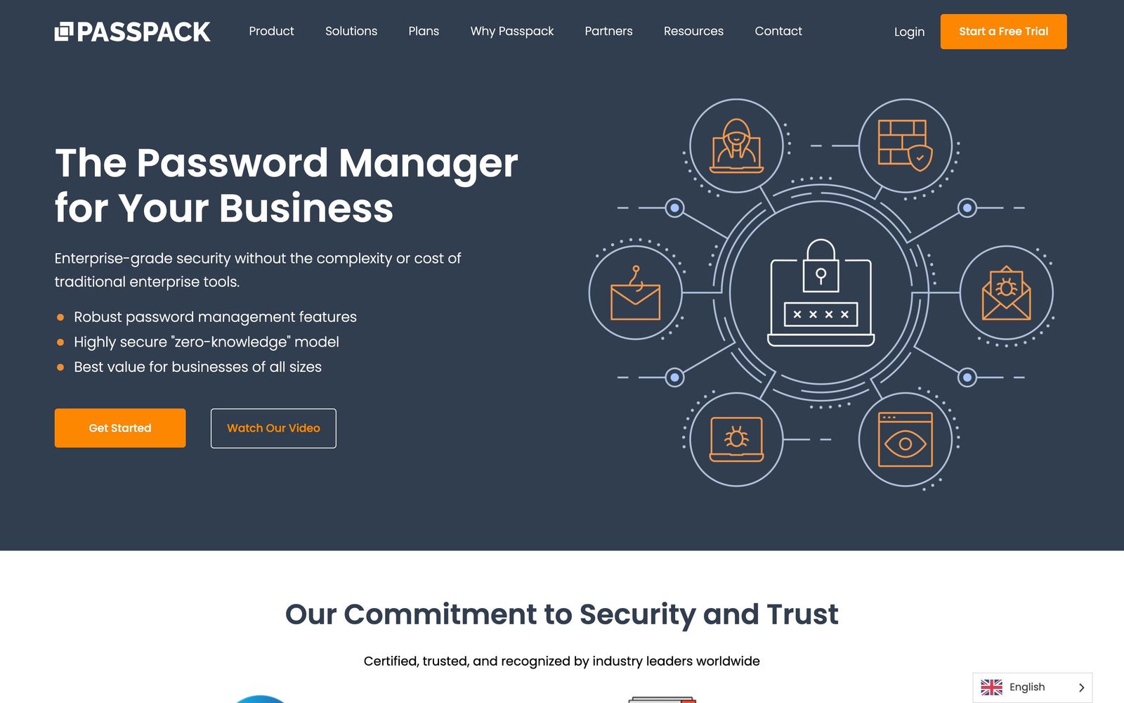 Passpack website, homepage