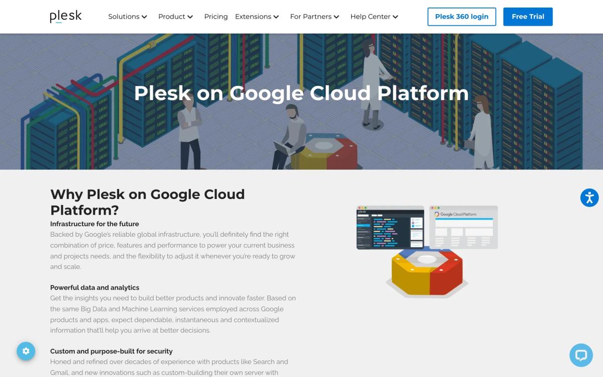Plesk: product page screenshot