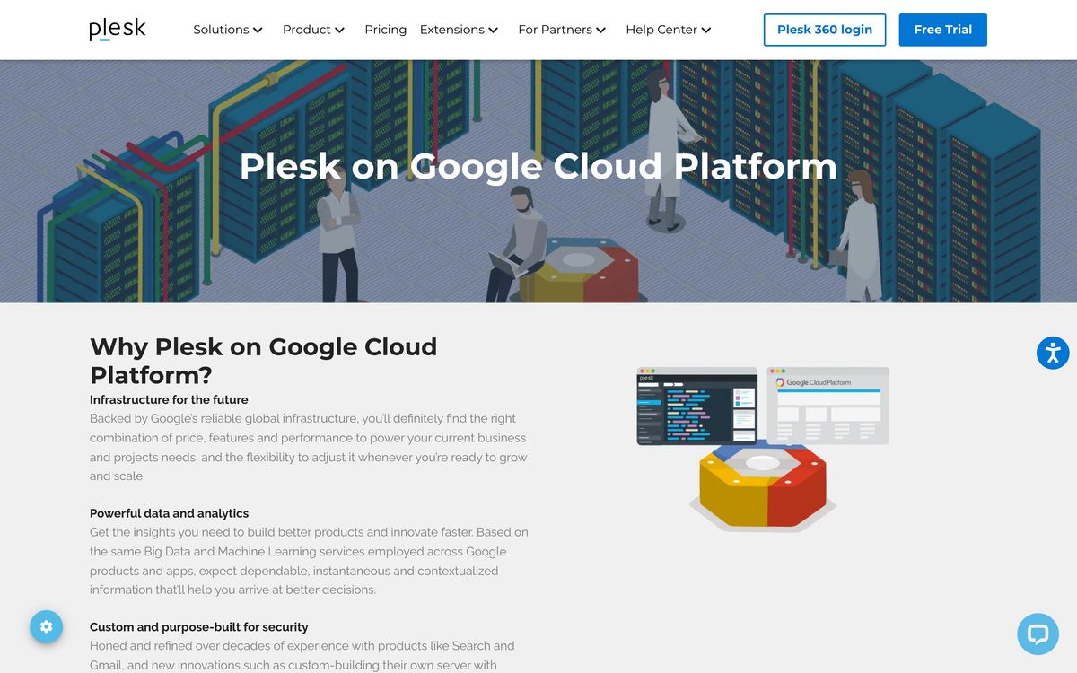 Plesk: product page screenshot