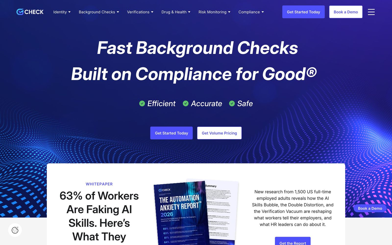 GCheck website, homepage