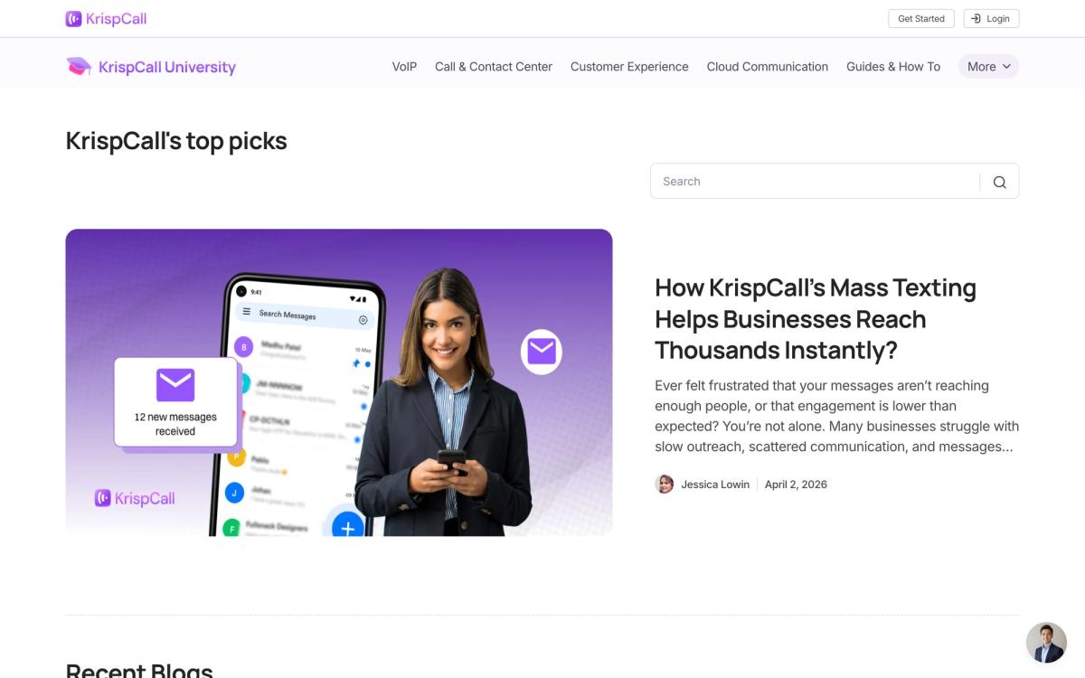 KrispCall: product page screenshot