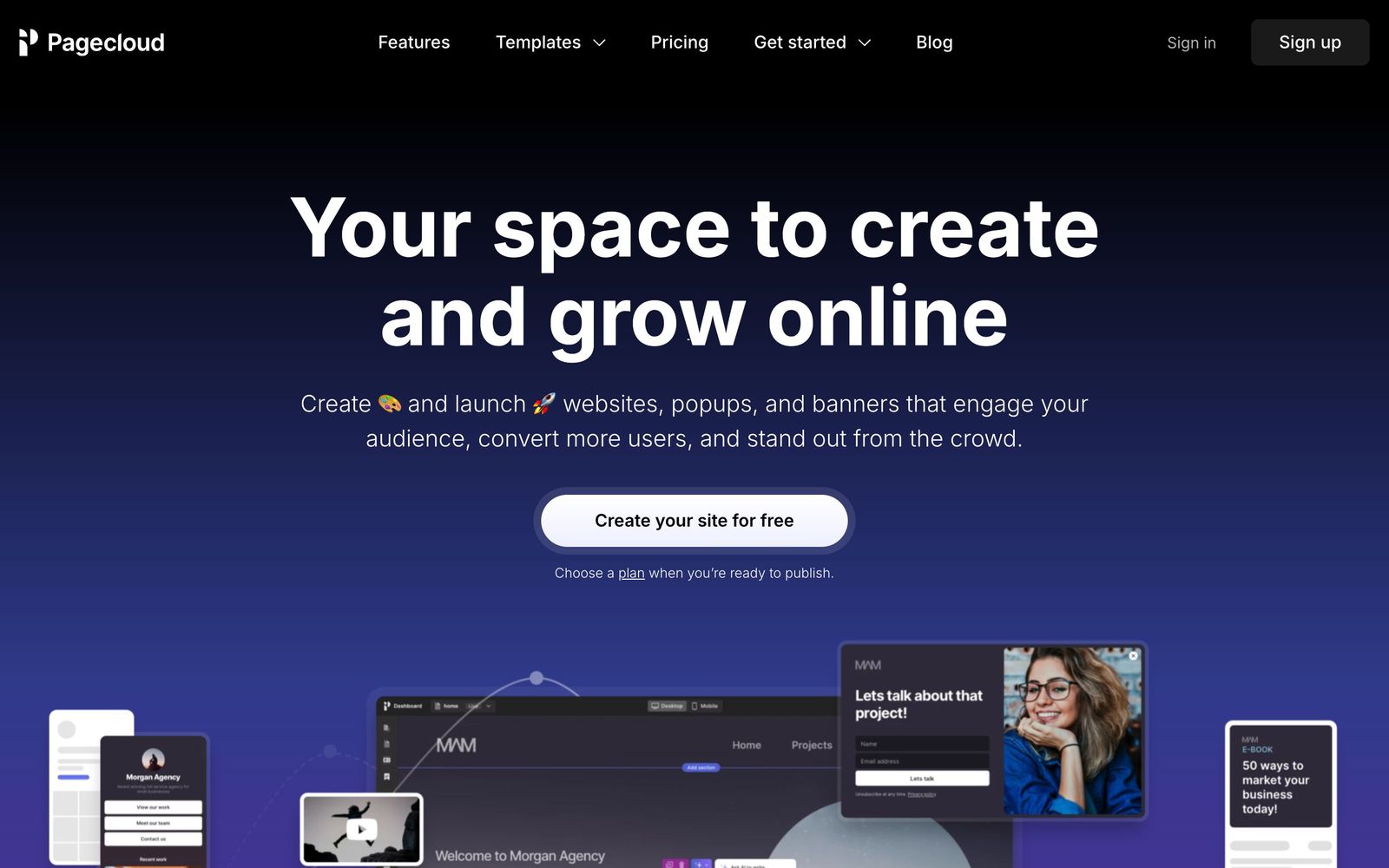 Pagecloud website, homepage