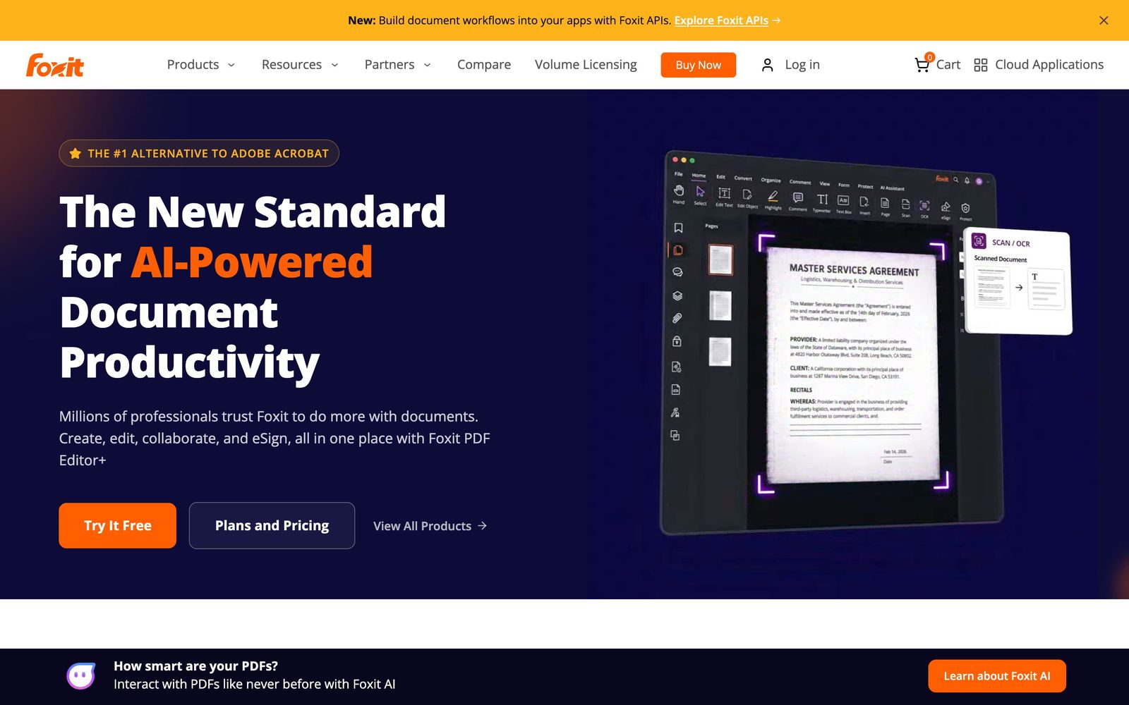 Foxit website, homepage