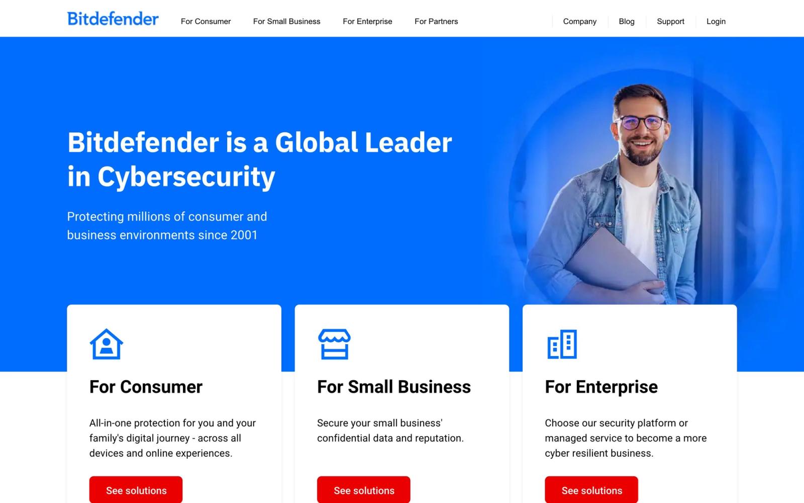 Bitdefender website: homepage