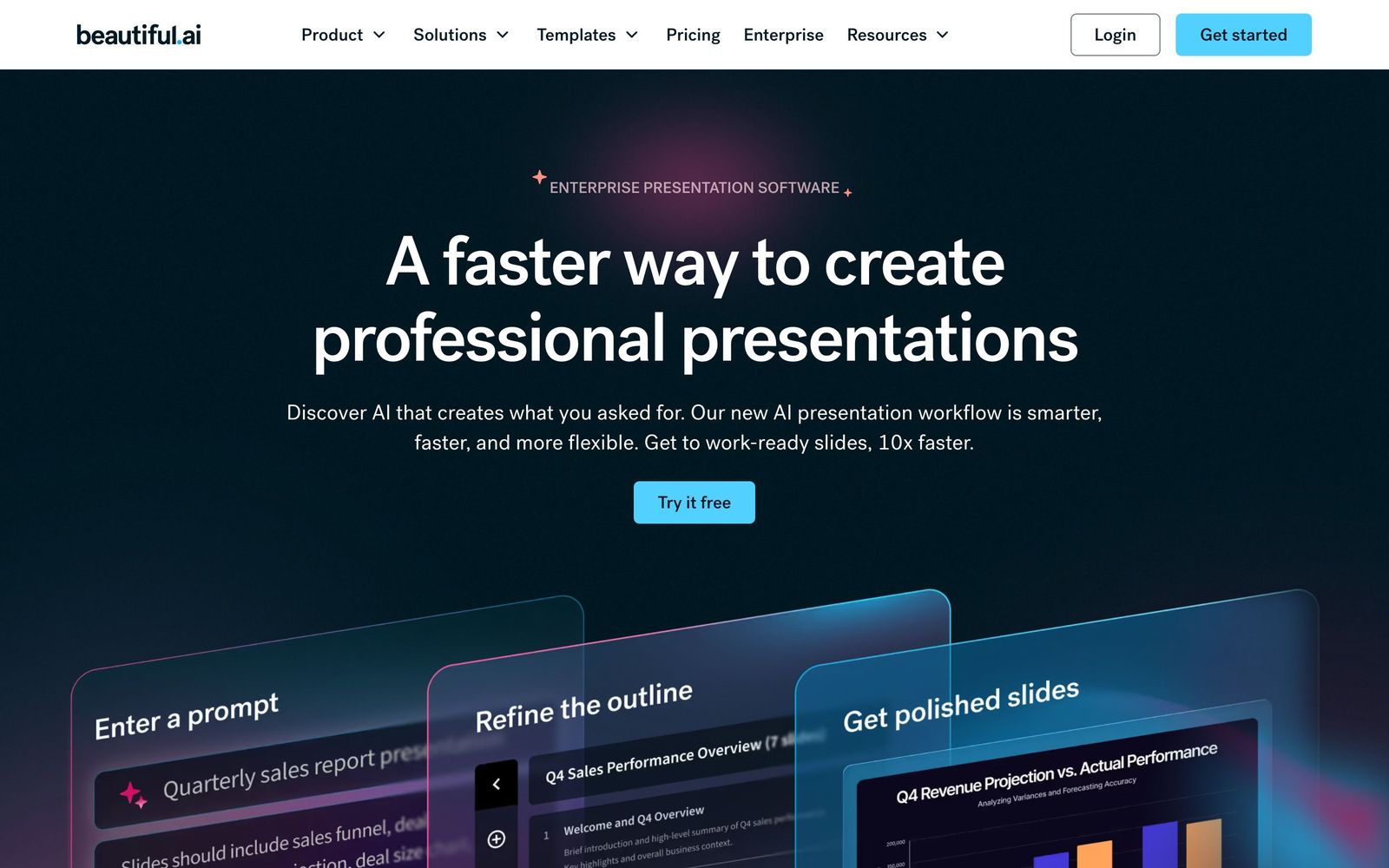 Beautiful.ai website: homepage