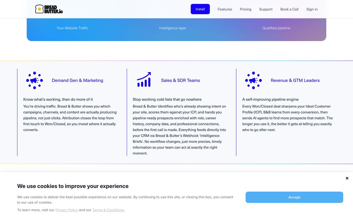 Bread & Butter, product overview page screenshot