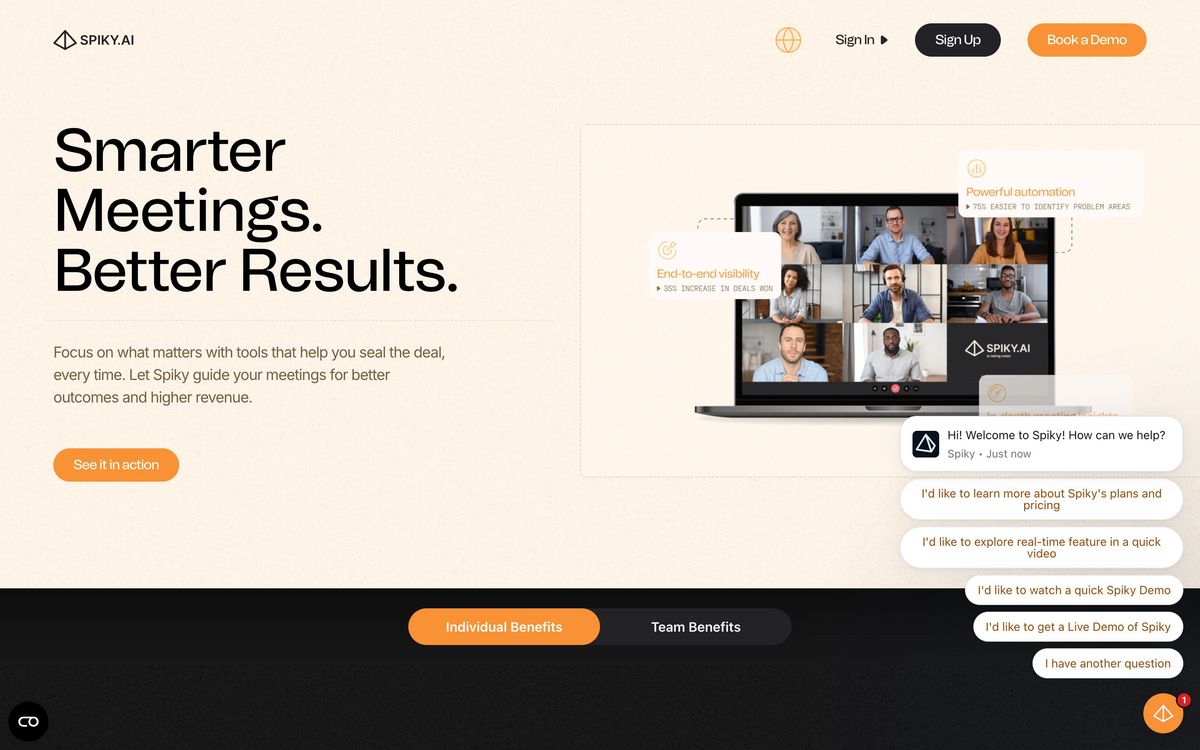 Spiky.ai, product page screenshot