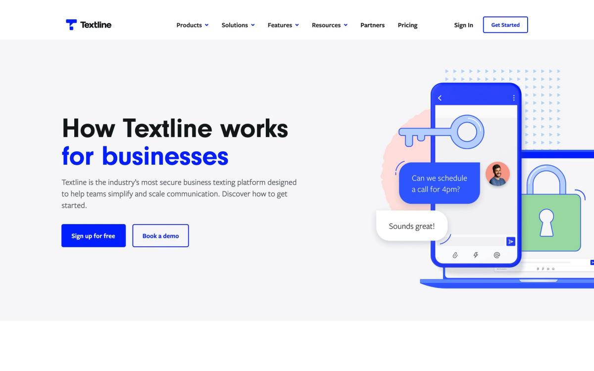 Textline, how it works page screenshot
